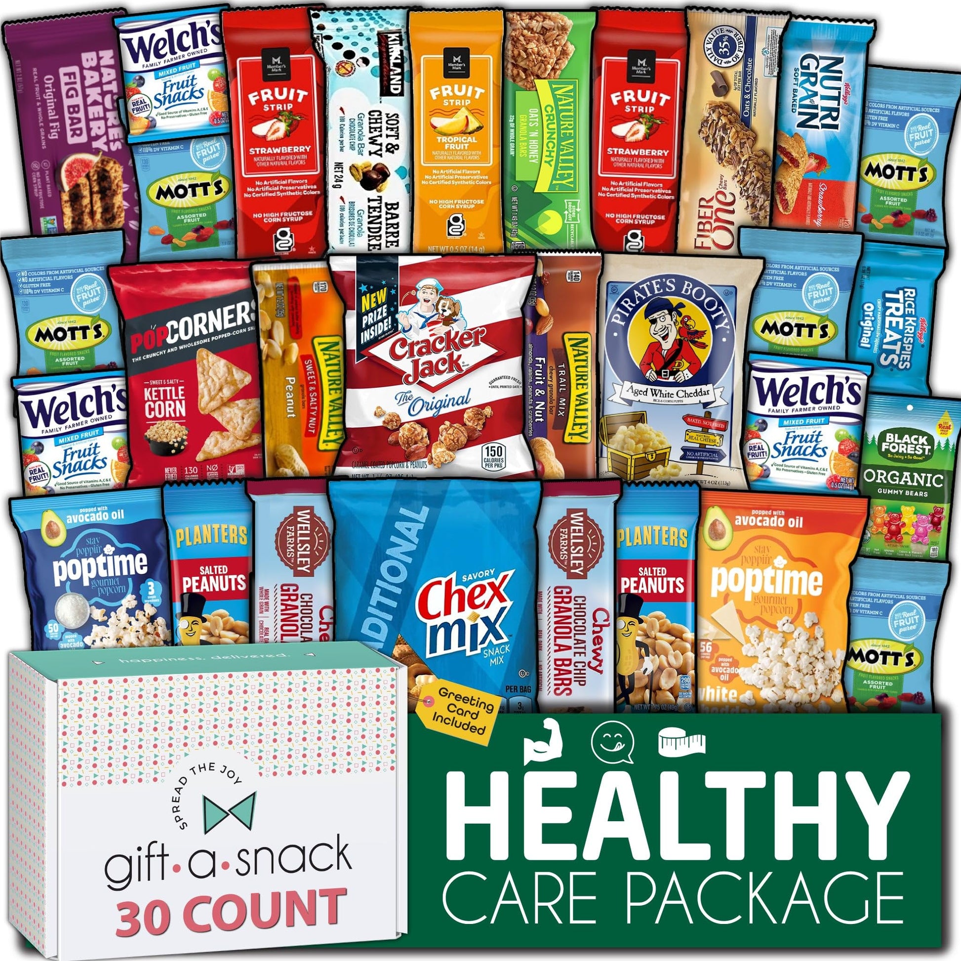 Gift A Snack - Treats, Healthy Snack Box Care Package + Greeting Card Treats Gift Basket, Nutritious Granola…