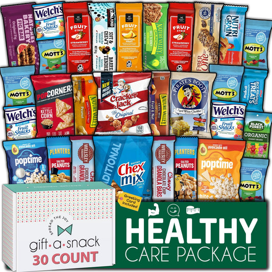 Gift A Snack - Easter Treats, Healthy Snack Box Care Package + Greeting Card Ramadan Gifts Birthday Treats Gift Basket, Nutritious Granola Breakfast Bars Office Food Assortments & Variety Gifts