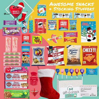 Gift A Snack - Christmas Stocking Stuffed, Pre-filled Holiday Snack Box Care Package + Greeting Card Sweet… — view 4