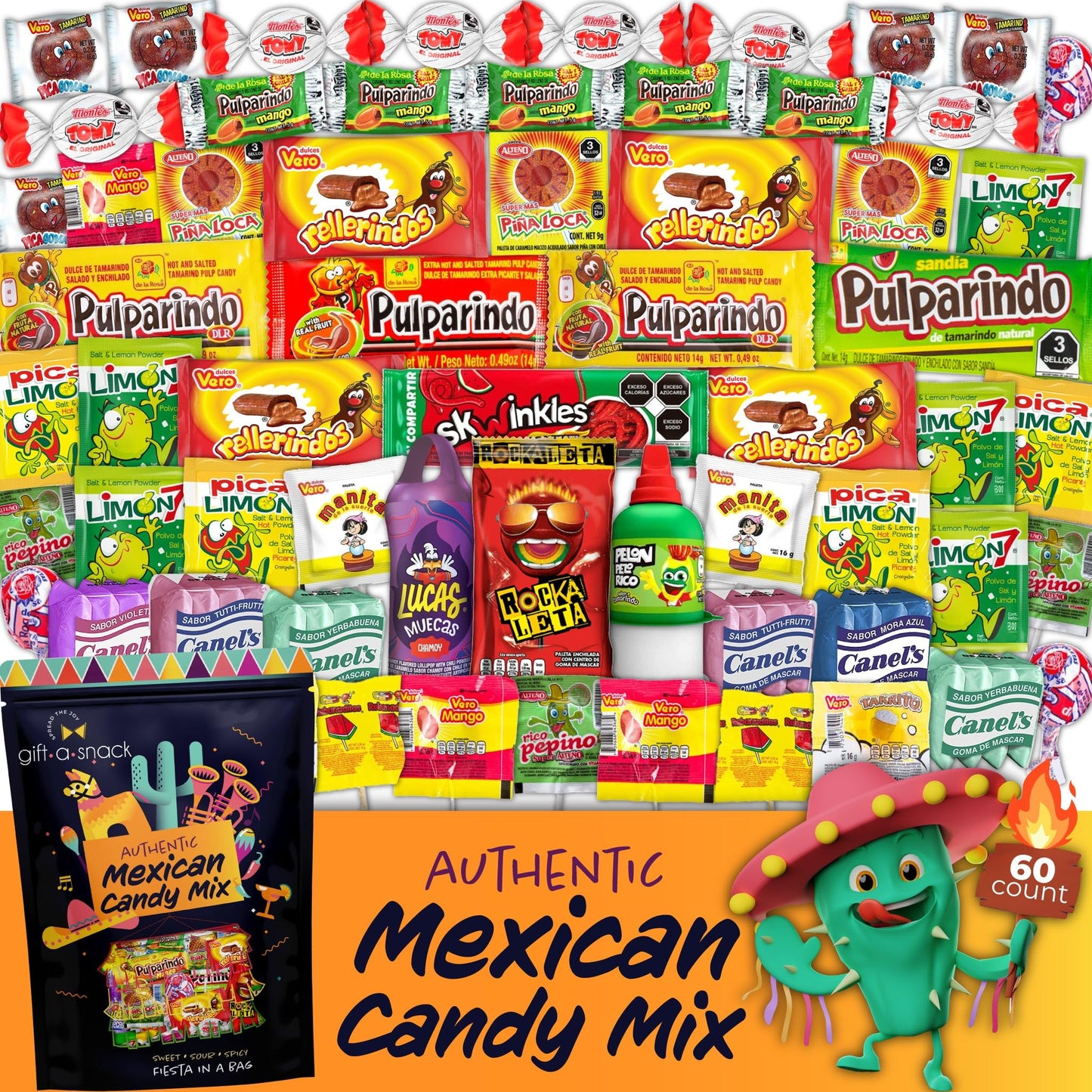 Mexican Candy Variety Pack Mix, Dulces Mexicanos Surtidos Bulk Assortment Spicy Sweet Sour Mexicano Candies, Hispanic Latino Snack Food