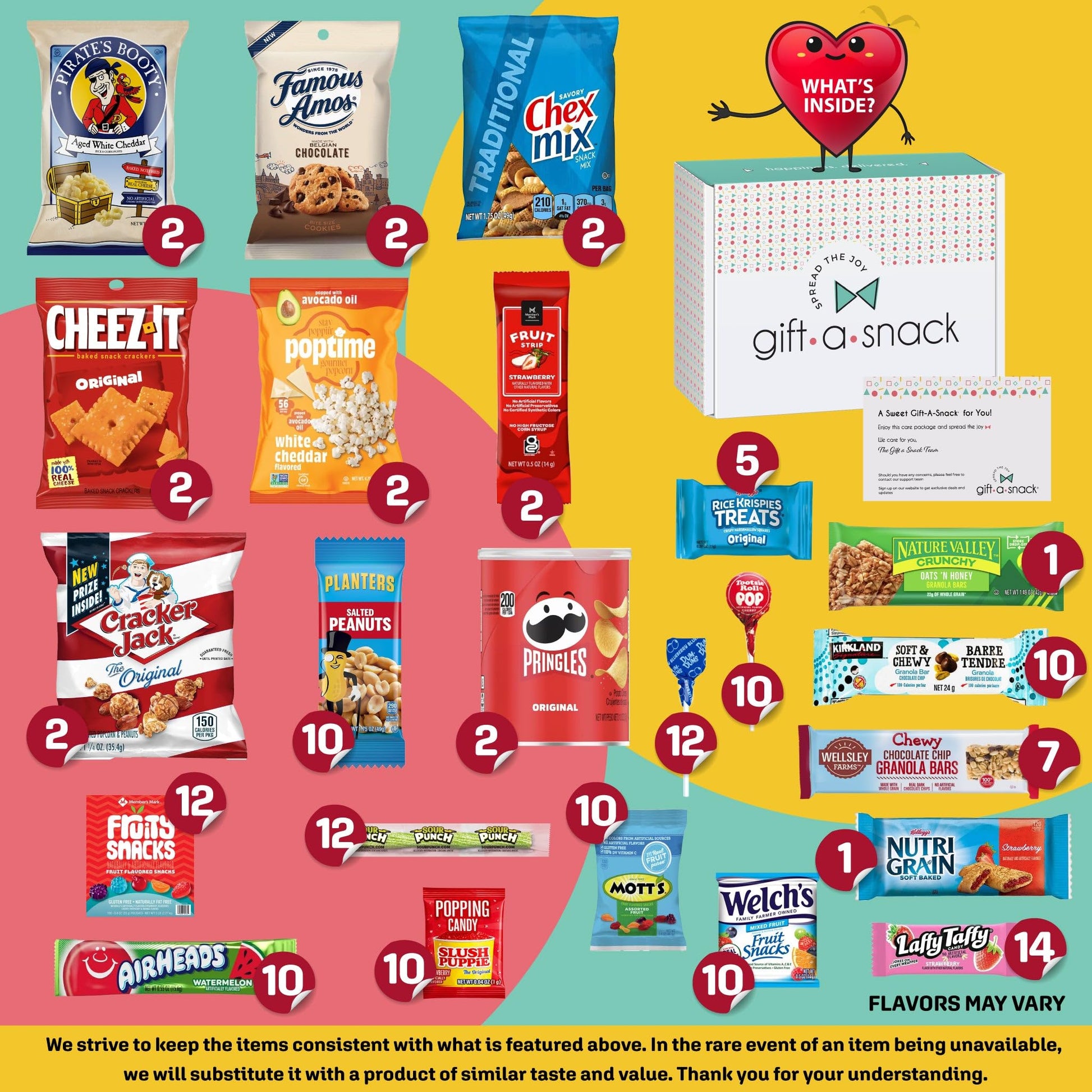 Gift A Snack - Treats, Snack Box Variety Pack Care Package + Greeting Card Sweet Treats Gift Basket Candies… — view 9