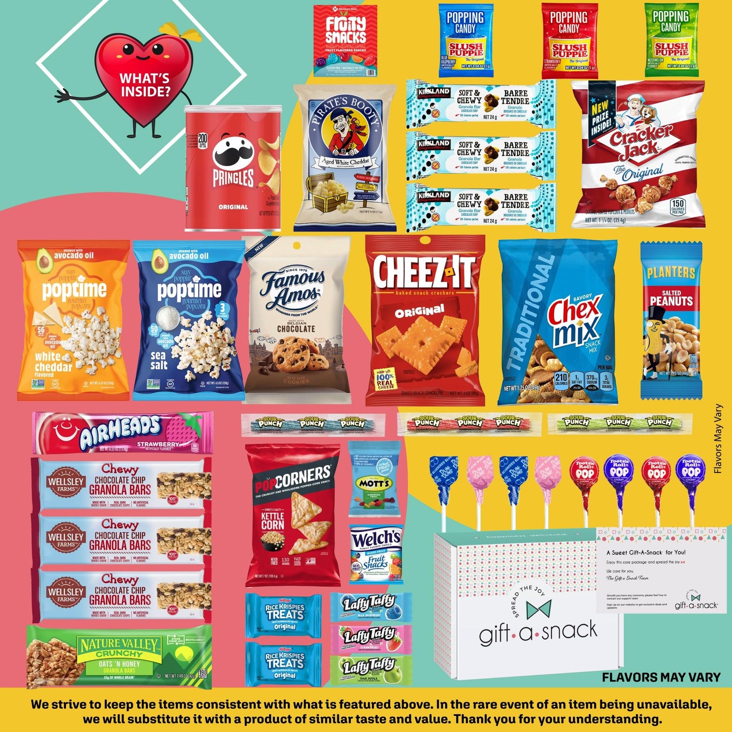 Gift A Snack - Treats, Snack Box Variety Pack Care Package + Greeting Card Sweet Treats Gift Basket Candies… — view 14