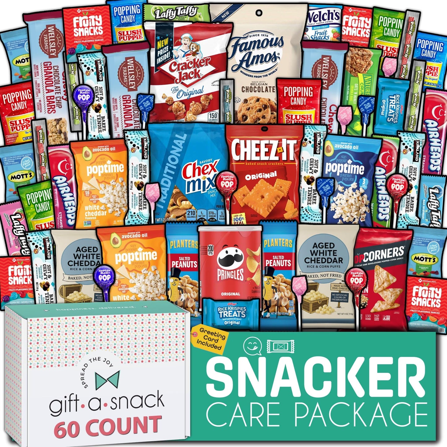Gift A Snack - Treats, Snack Box Variety Pack Care Package + Greeting Card Sweet Treats Gift Basket Candies… — view 18