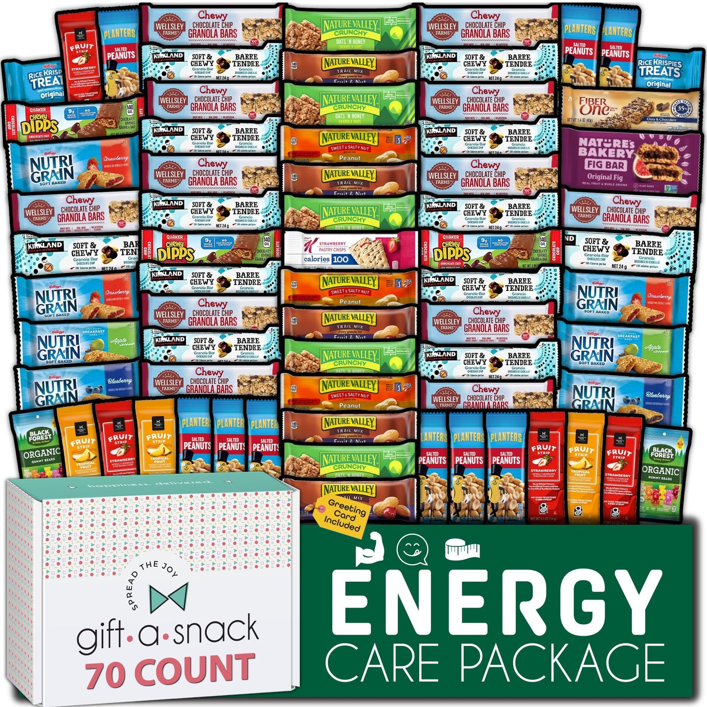 Gift A Snack - Treats, Healthy Granola Breakfast Bars, Snack Box Care Package + Greeting Card Treats Gift… — view 9