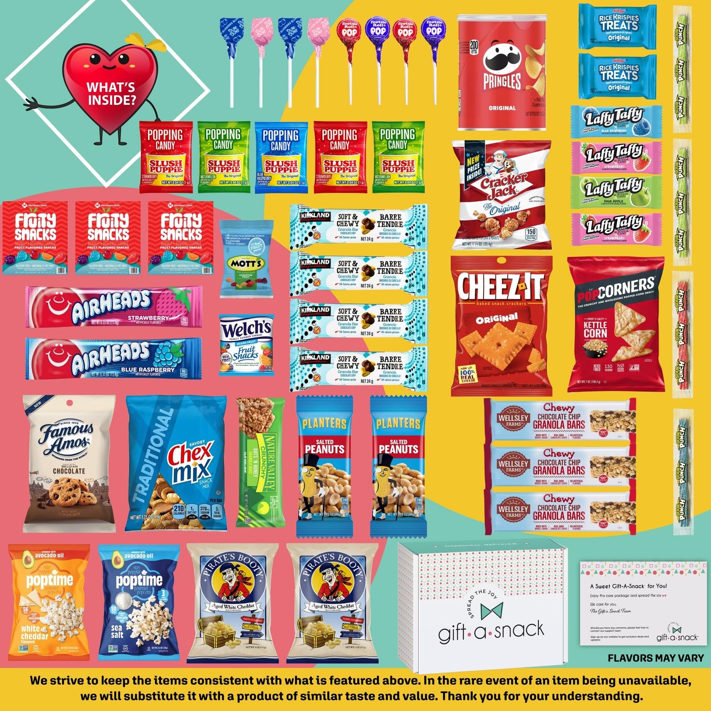 Gift A Snack - Treats, Snack Box Variety Pack Care Package + Greeting Card Sweet Treats Gift Basket Candies… — view 17