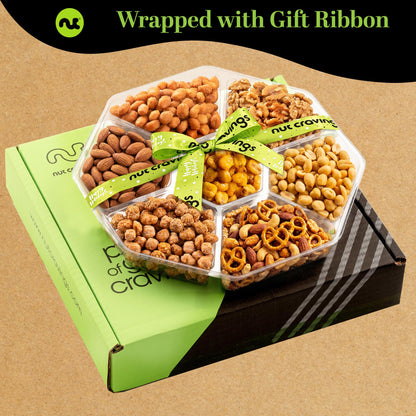 Happy Holidays Mixed Nuts Sectional Tray Large