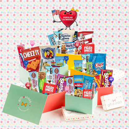 Gift A Snack - Tower Snack Box Variety Pack Care Package + Greeting Card Sweet Treats Gift Basket, Candies… — view 4