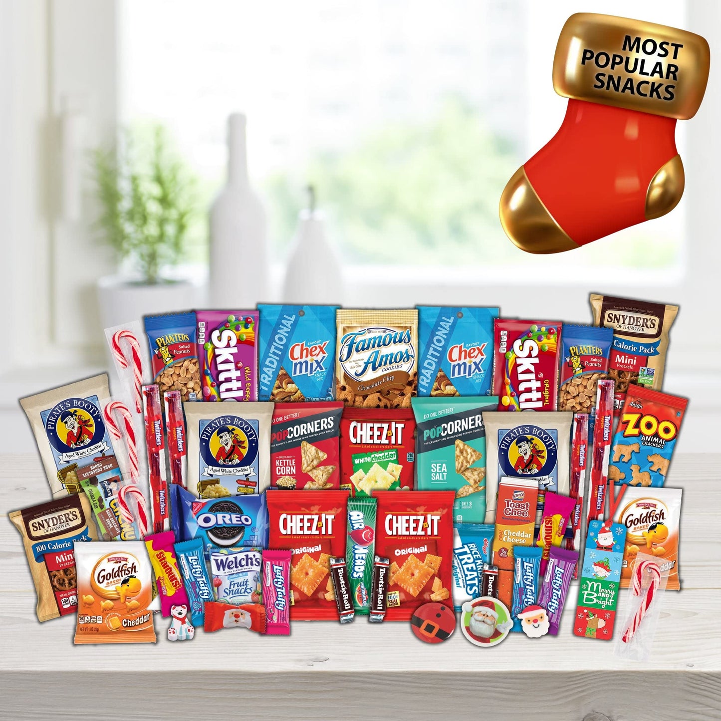 Gift A Snack - Christmas Stocking Stuffed, Pre-filled Holiday Snack Box Care Package + Greeting Card Sweet… — view 17