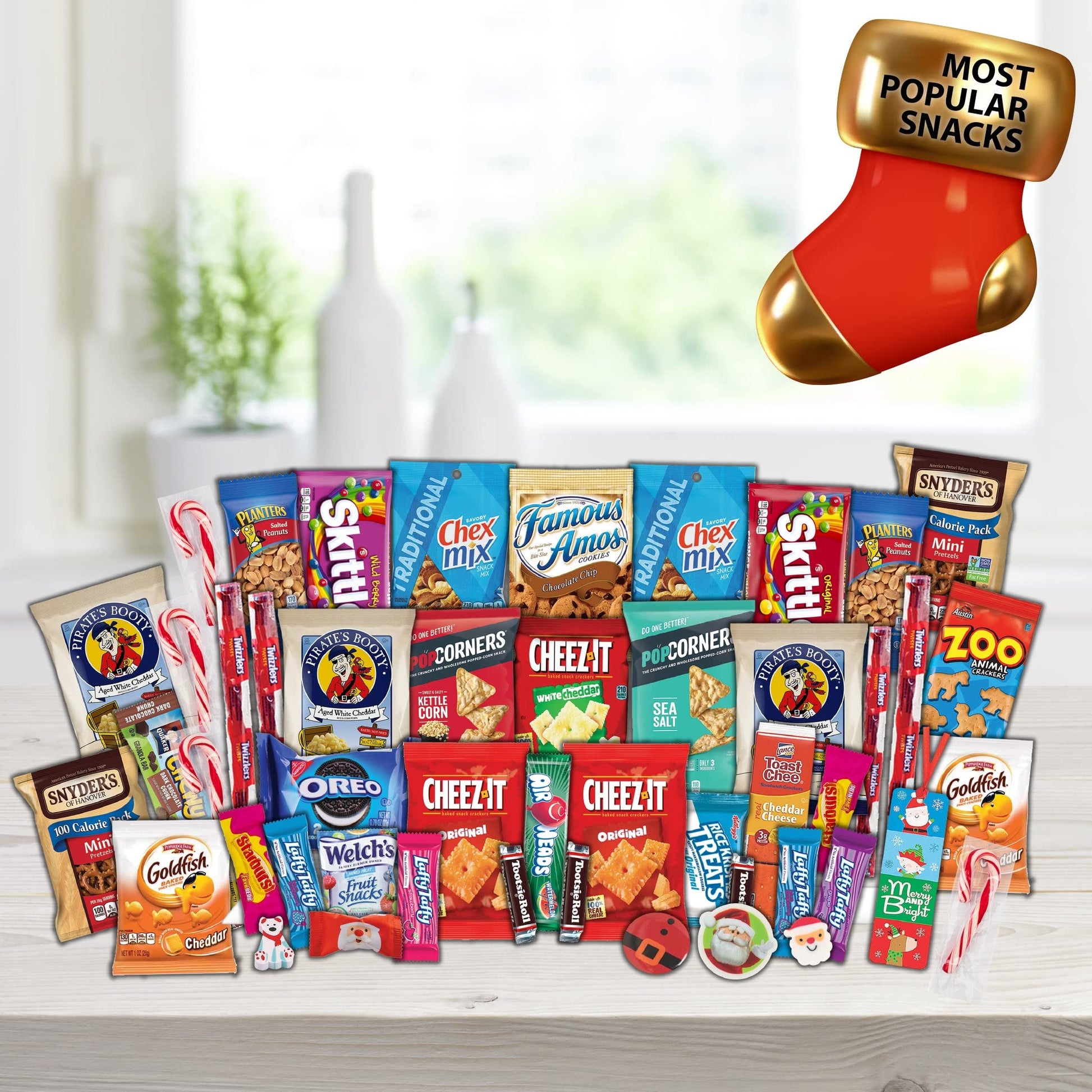 Gift A Snack - Christmas Stocking Stuffed, Pre-filled Holiday Snack Box Care Package + Greeting Card Sweet… — view 17