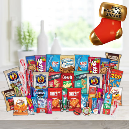 Gift A Snack - Christmas Stocking Stuffed, Pre-filled Holiday Snack Box Care Package + Greeting Card Sweet… — view 17