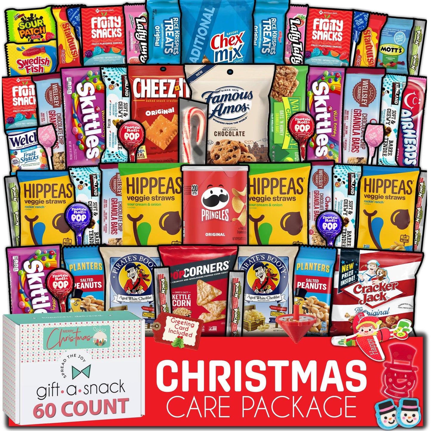 Gift A Snack - Christmas Stocking Stuffed, Pre-filled Holiday Snack Box Care Package + Greeting Card Sweet… — view 18