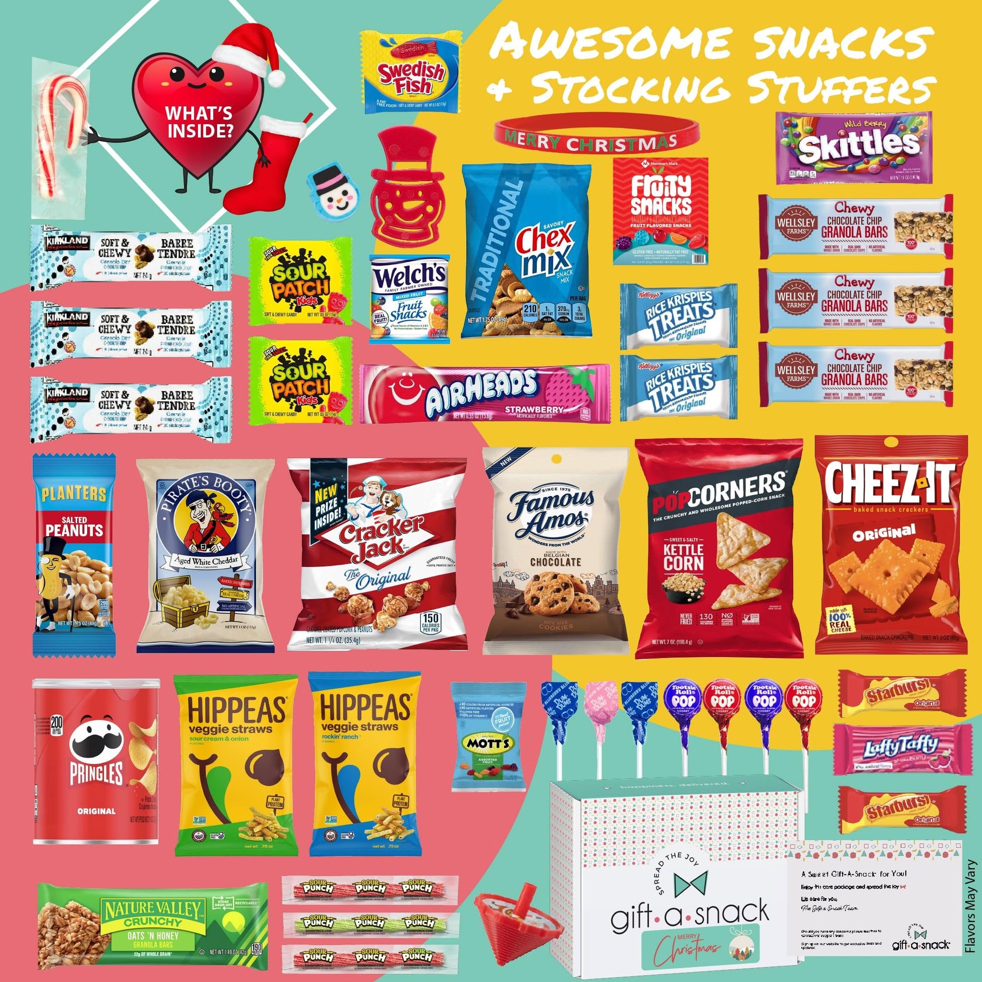 Gift A Snack - Christmas Stocking Stuffed, Pre-filled Holiday Snack Box Care Package + Greeting Card Sweet… — view 11