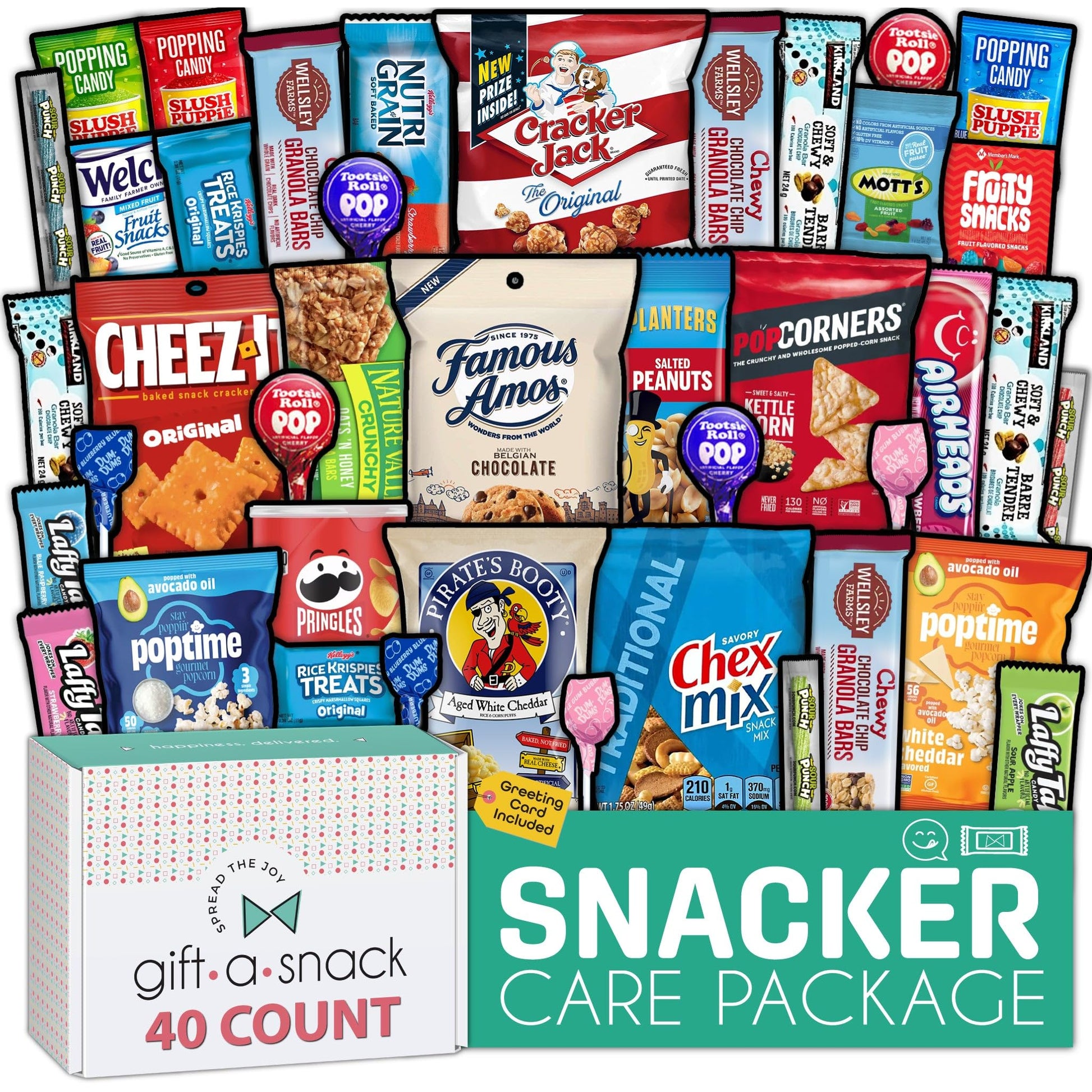 Gift A Snack - Treats, Snack Box Variety Pack Care Package + Greeting Card Sweet Treats Gift Basket Candies… — view 13