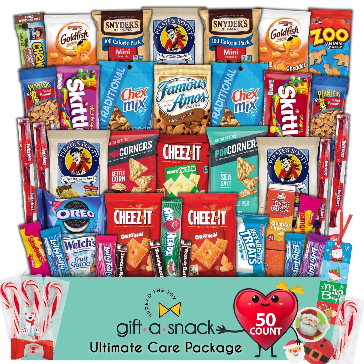 Gift A Snack - Christmas Stocking Stuffed, Pre-filled Holiday Snack Box Care Package + Greeting Card Sweet… — view 13
