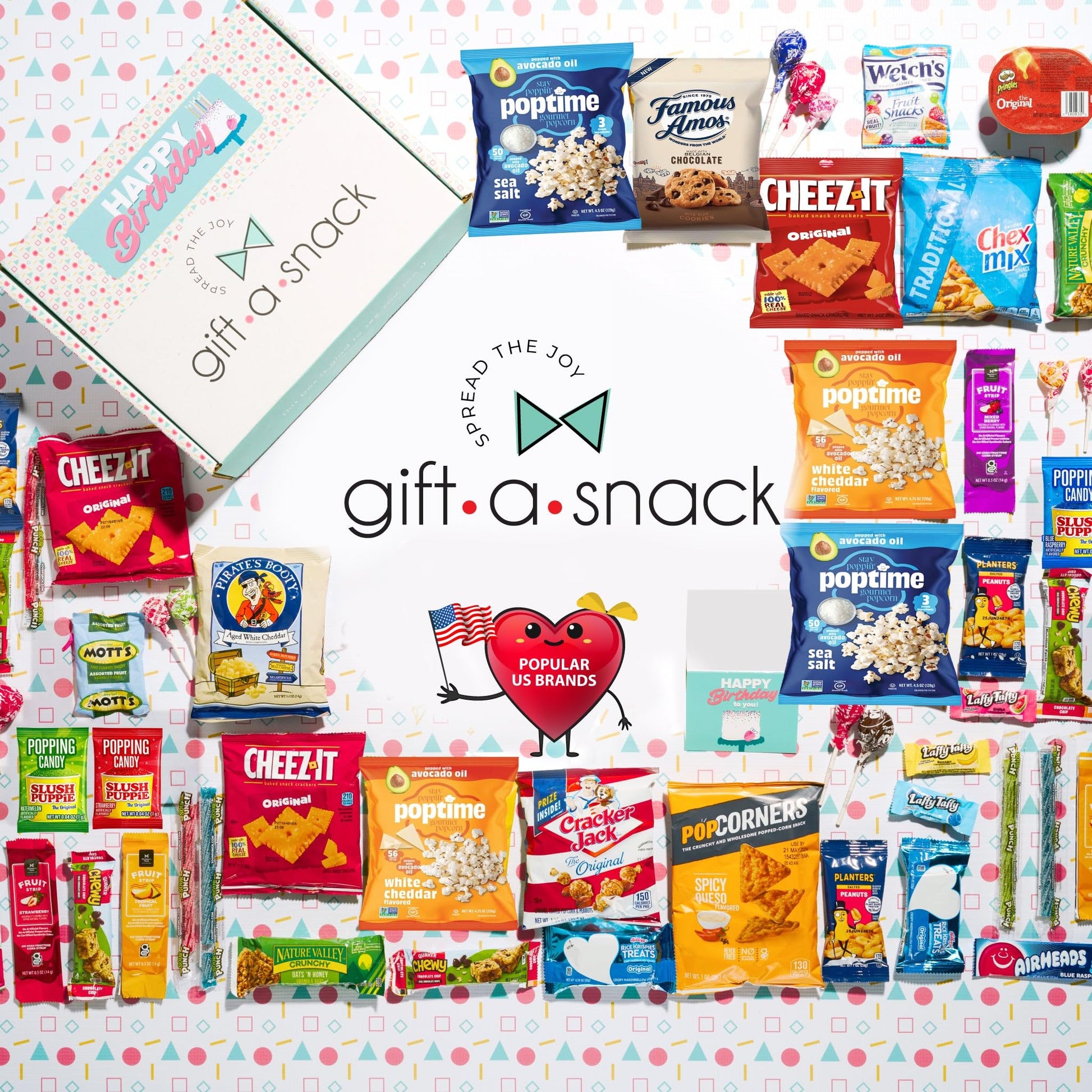 Gift A Snack - Happy Birthday Snack Box Variety Pack Care Package + Greeting Card Bday Sweet Treats Gift… — view 12