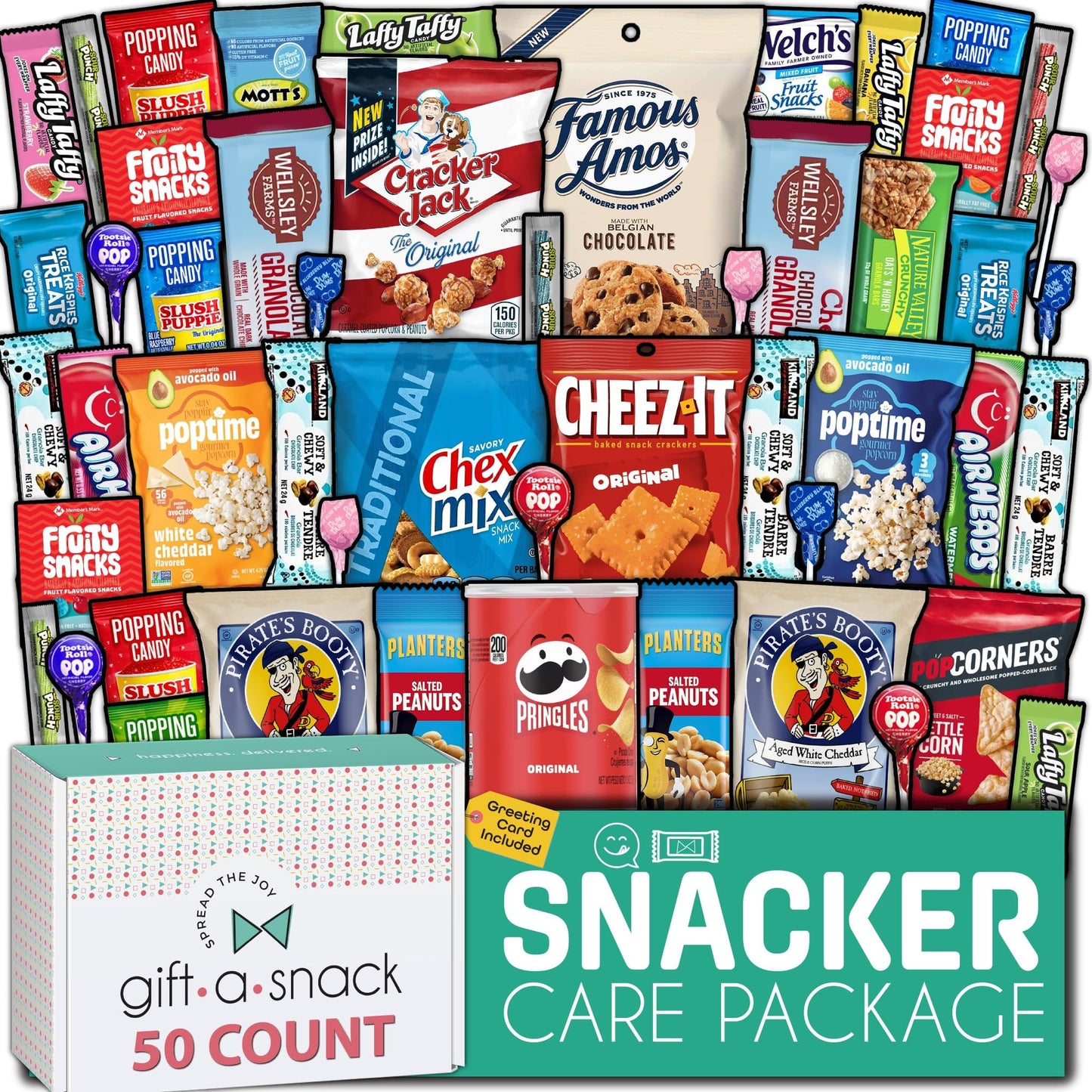Gift A Snack - Treats, Snack Box Variety Pack Care Package + Greeting Card Sweet Treats Gift Basket Candies… — view 16