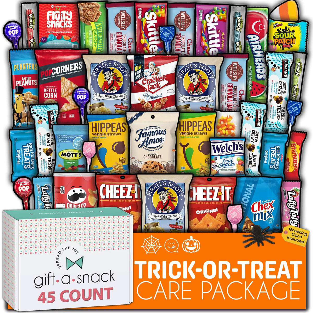 Gift A Snack - Halloween Candies Trick or Treats, Snack Box Care Package + Greeting Card Sweet Treats Gift…
