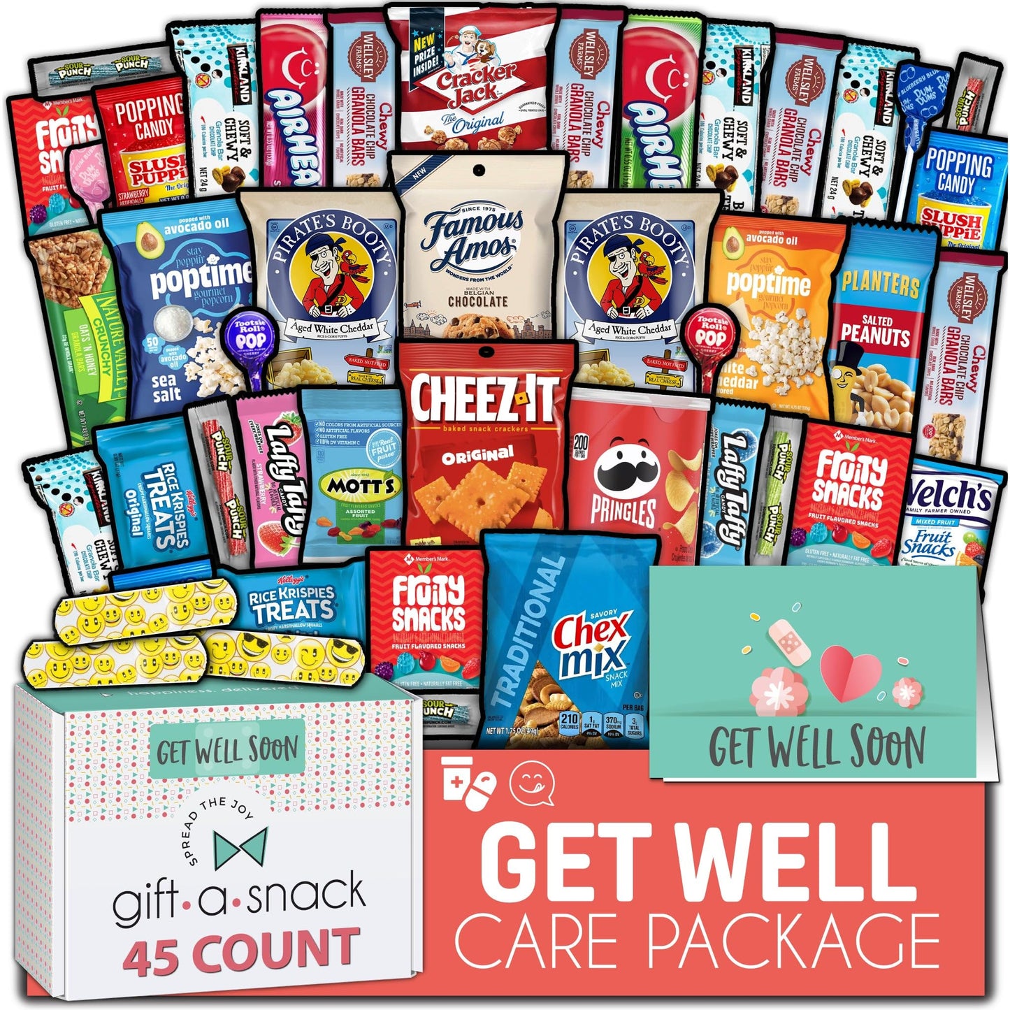 Gift A Snack - Get Well Soon Snack Box Variety Pack Care Package + Greeting Card Feel Better Sweet Treats…