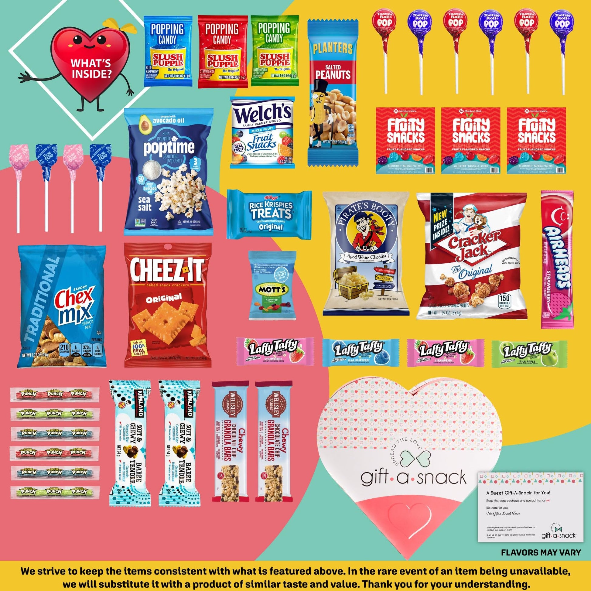 Gift A Snack - Valentines Day Heart Shape Snack Box Variety Pack Care Package + Greeting Card Sweet Treats… — view 3