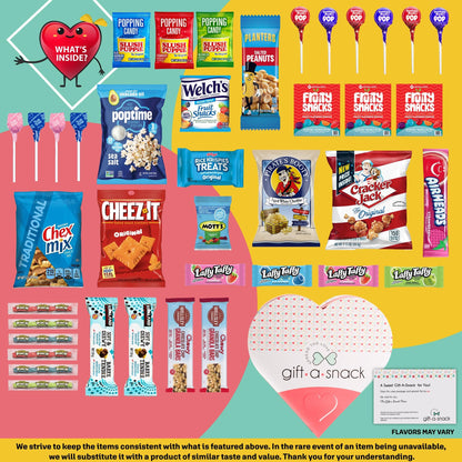 Gift A Snack - Valentines Day Heart Shape Snack Box Variety Pack Care Package + Greeting Card Sweet Treats… — view 3