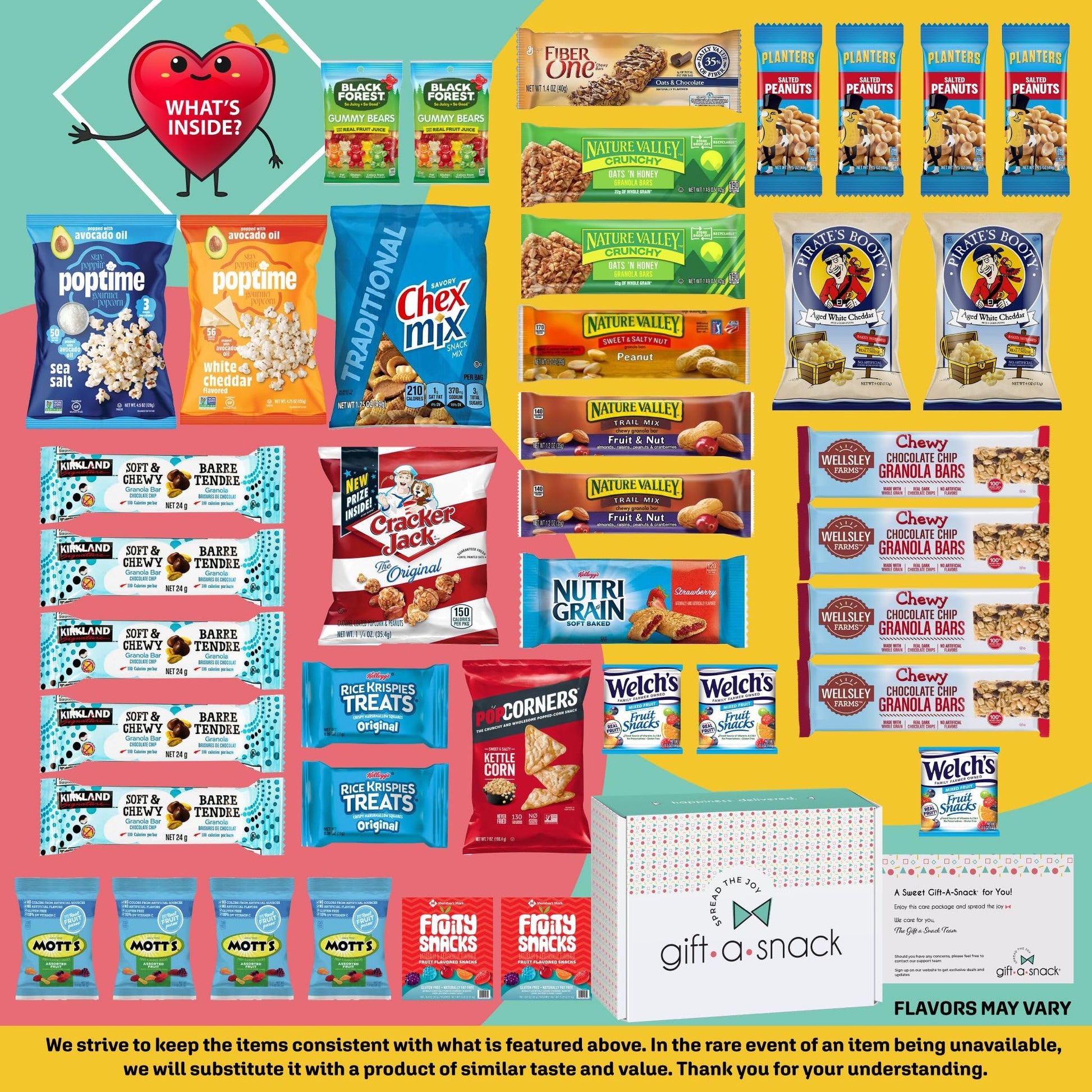 Gift A Snack - Treats, Healthy Snack Box Care Package + Greeting Card Treats Gift Basket, Nutritious Granola… — view 9