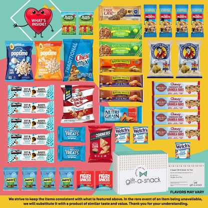 Gift A Snack - Treats, Healthy Snack Box Care Package + Greeting Card Treats Gift Basket, Nutritious Granola… — view 9