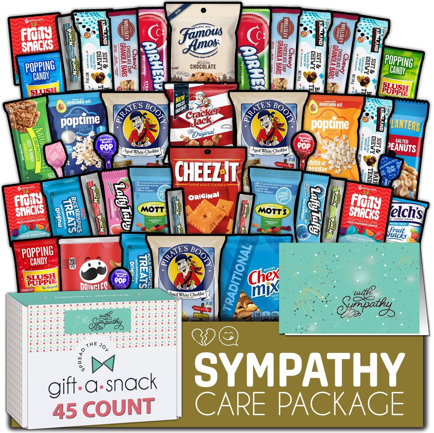 Gift A Snack - Sympathy Snack Box Care Package + Greeting Card Condolence for Loss of Loved One, Dog Pet Cat…