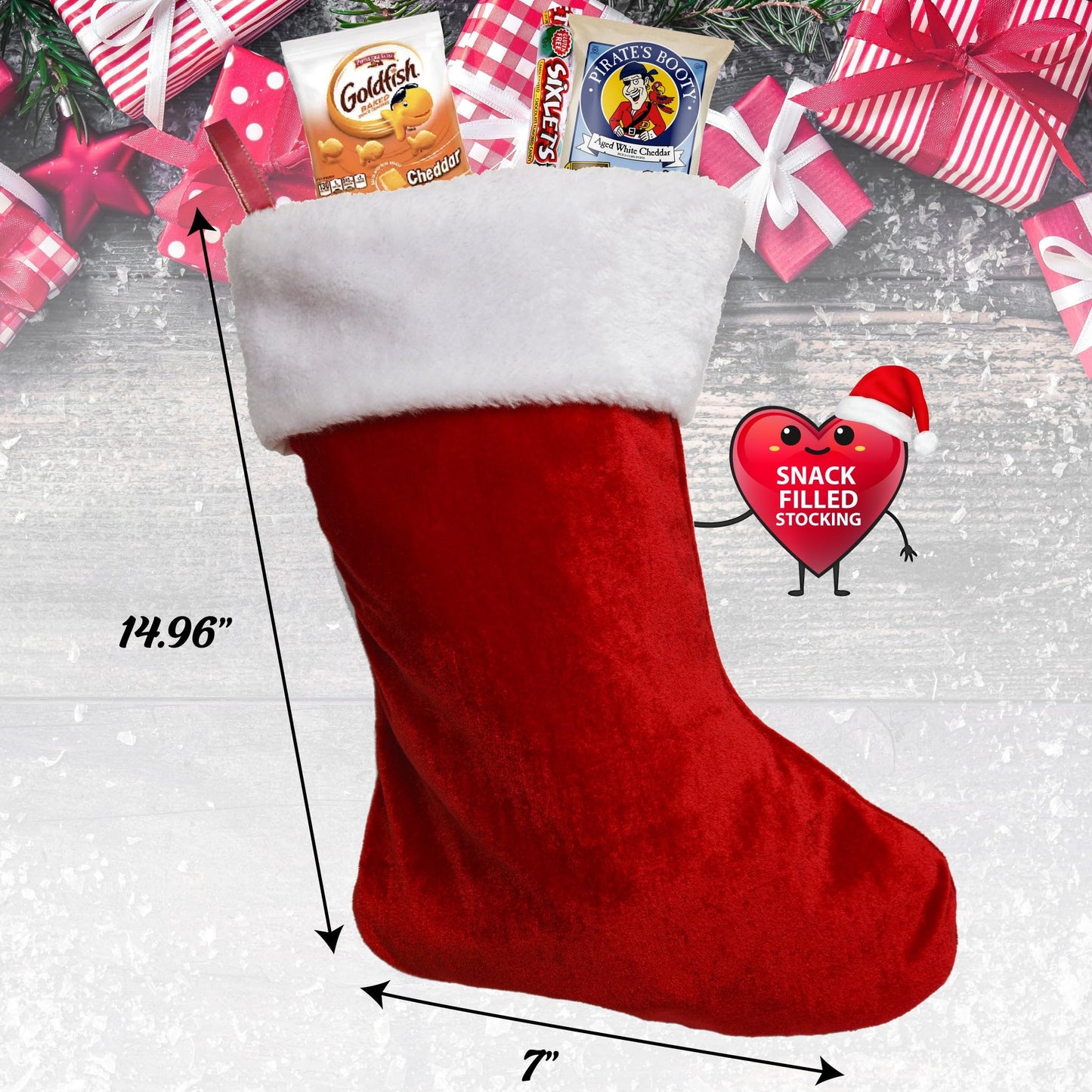 Gift A Snack - Christmas Stocking Stuffed, Pre-filled Holiday Snack Box Care Package + Greeting Card Sweet… — view 3