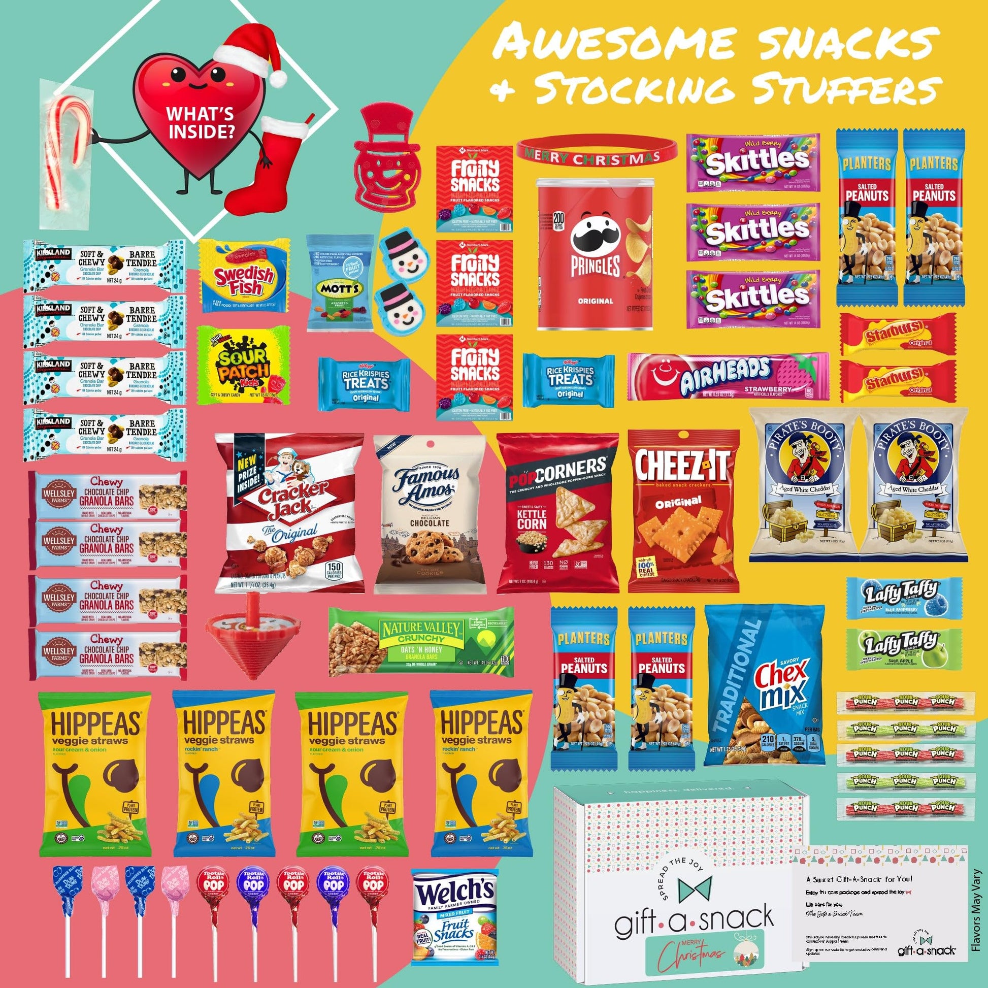 Gift A Snack - Christmas Stocking Stuffed, Pre-filled Holiday Snack Box Care Package + Greeting Card Sweet… — view 20