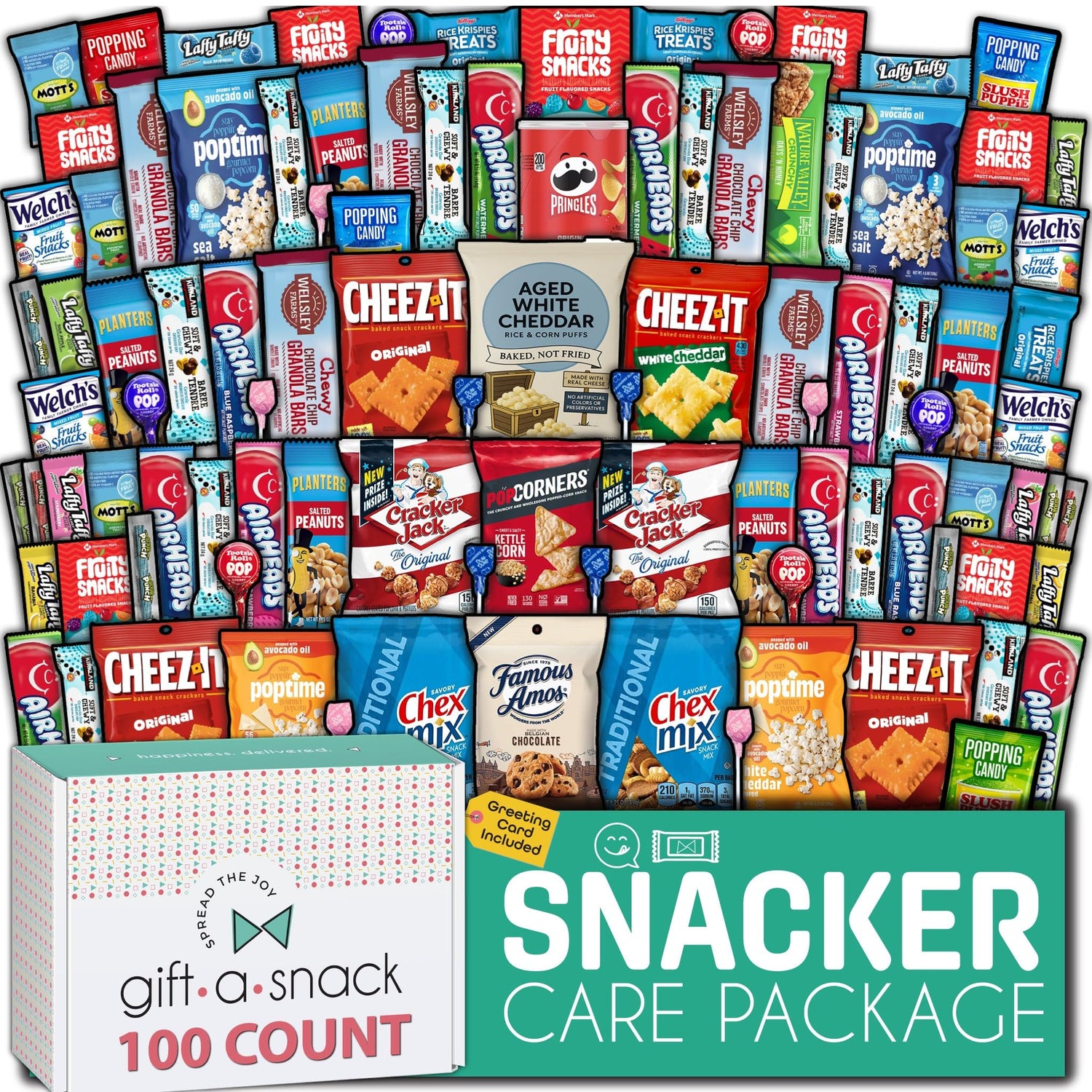 Gift A Snack - Treats, Snack Box Variety Pack Care Package + Greeting Card Sweet Treats Gift Basket Candies…