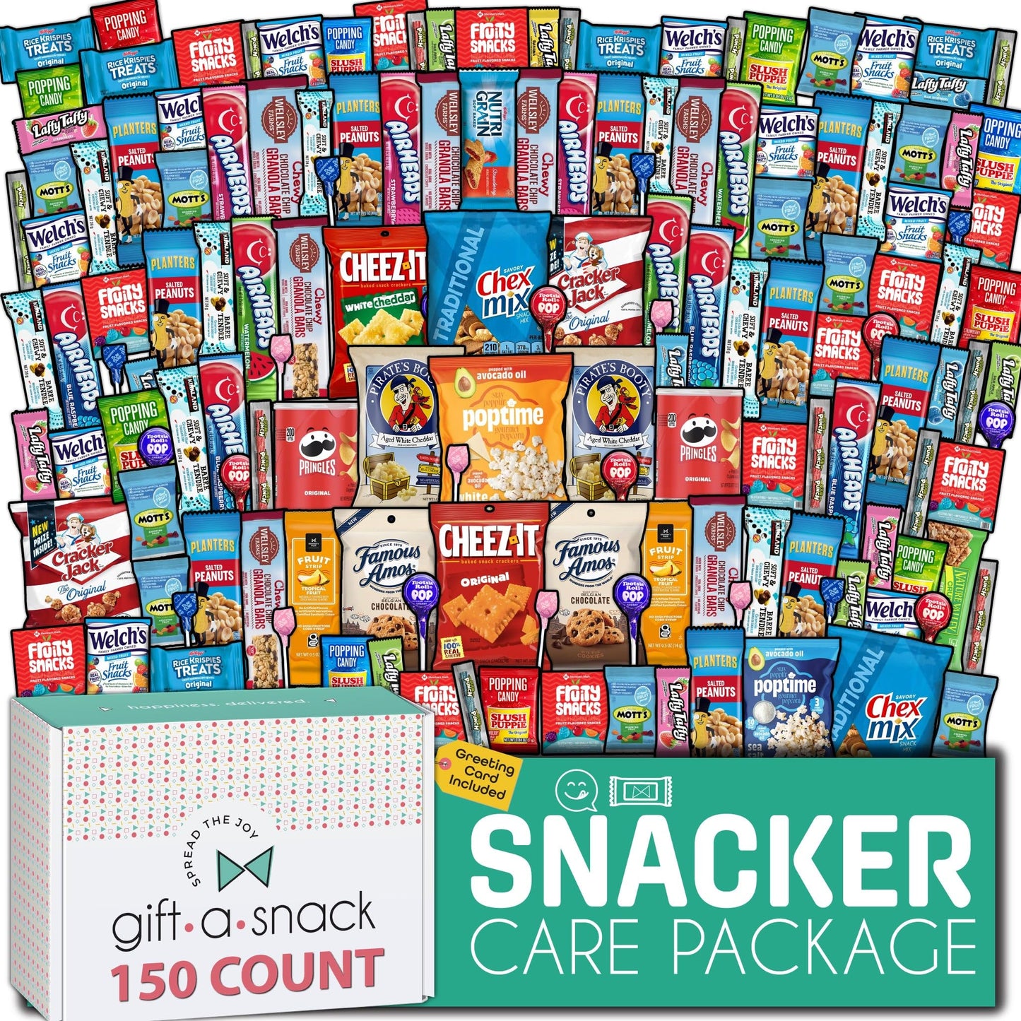 Gift A Snack - Treats, Snack Box Variety Pack Care Package + Greeting Card Sweet Treats Gift Basket Candies… — view 8