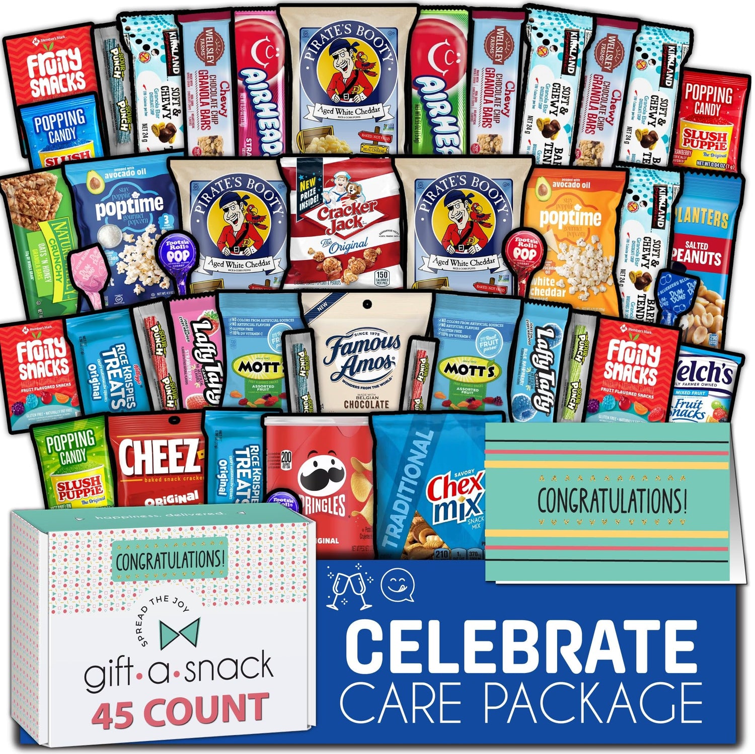 Gift A Snack - Congratulations Snack Box Variety Pack Care Package + Greeting Card Graduation Sweet Treats…