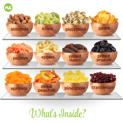 Dried Fruit & Mixed Nuts Gift Basket in White Gold Box (12 Assortments) Food Arrangement, Healthy Snack Care… — view 4