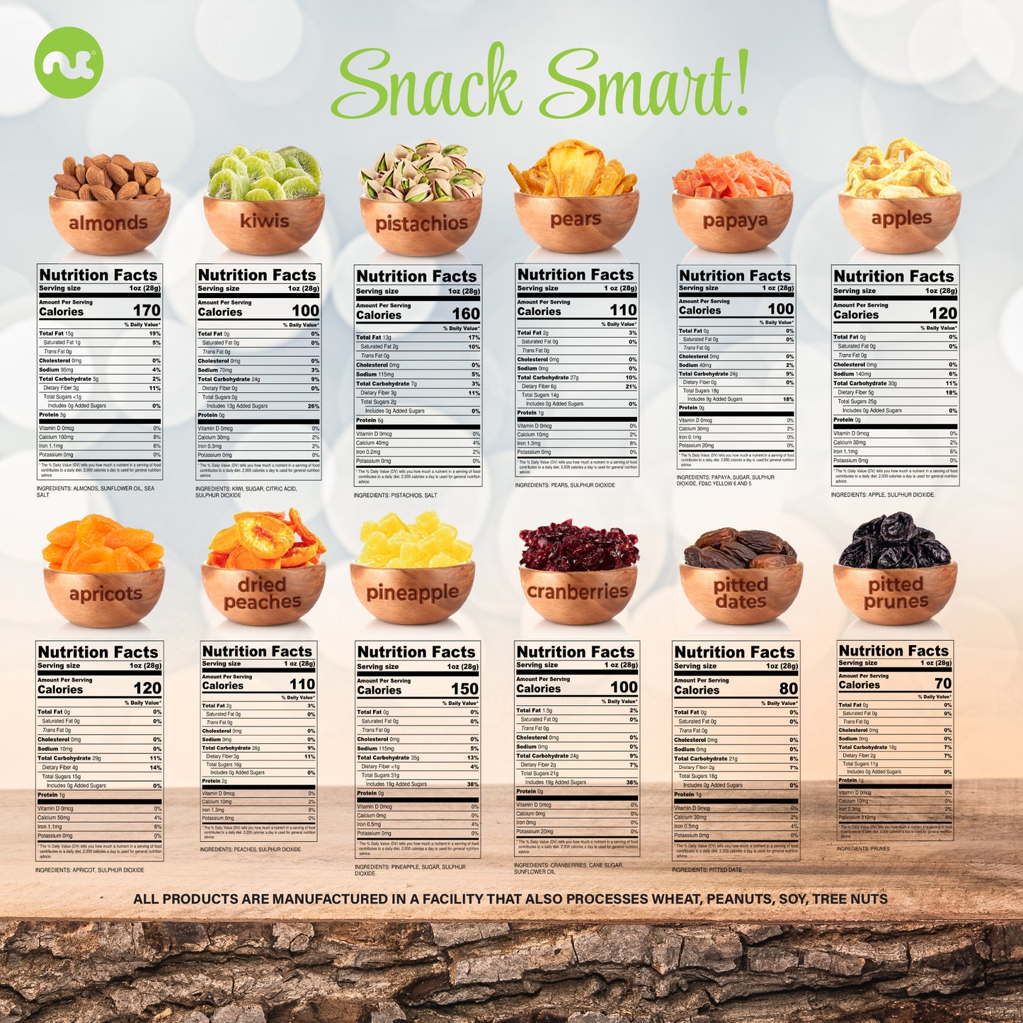 Dried Fruit & Mixed Nuts Gift Basket in White Gold Box (12 Assortments) Food Arrangement, Healthy Snack Care… — view 5