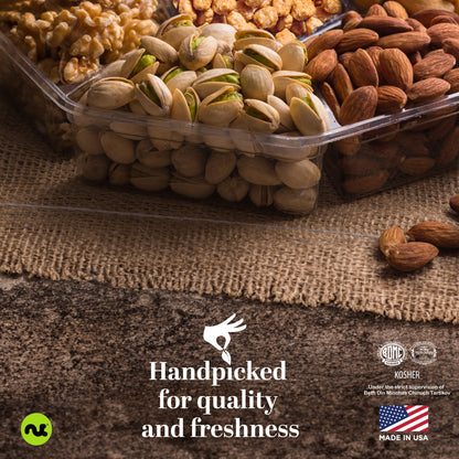 Mixed Nuts Gift Basket + Green Ribbon (7 Assortments, 1 LB) Treats for Adults, Food Arrangement, Healthy… — view 7