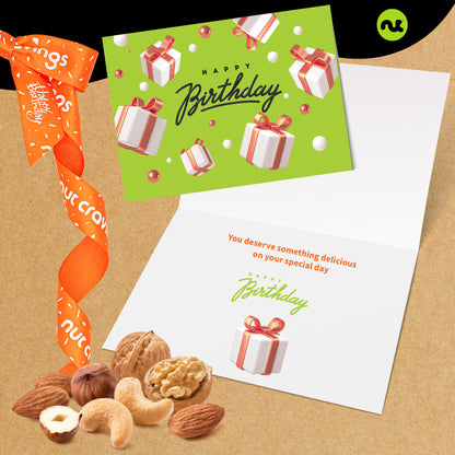 Happy Birthday Treats, Mixed Nuts Gift Basket with Bday Ribbon (7 Assortments) Food Platter, Healthy Snack… — view 2