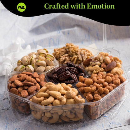 Happy Birthday Treats, Mixed Nuts Gift Basket with Bday Ribbon (7 Assortments) Food Platter, Healthy Snack… — view 4
