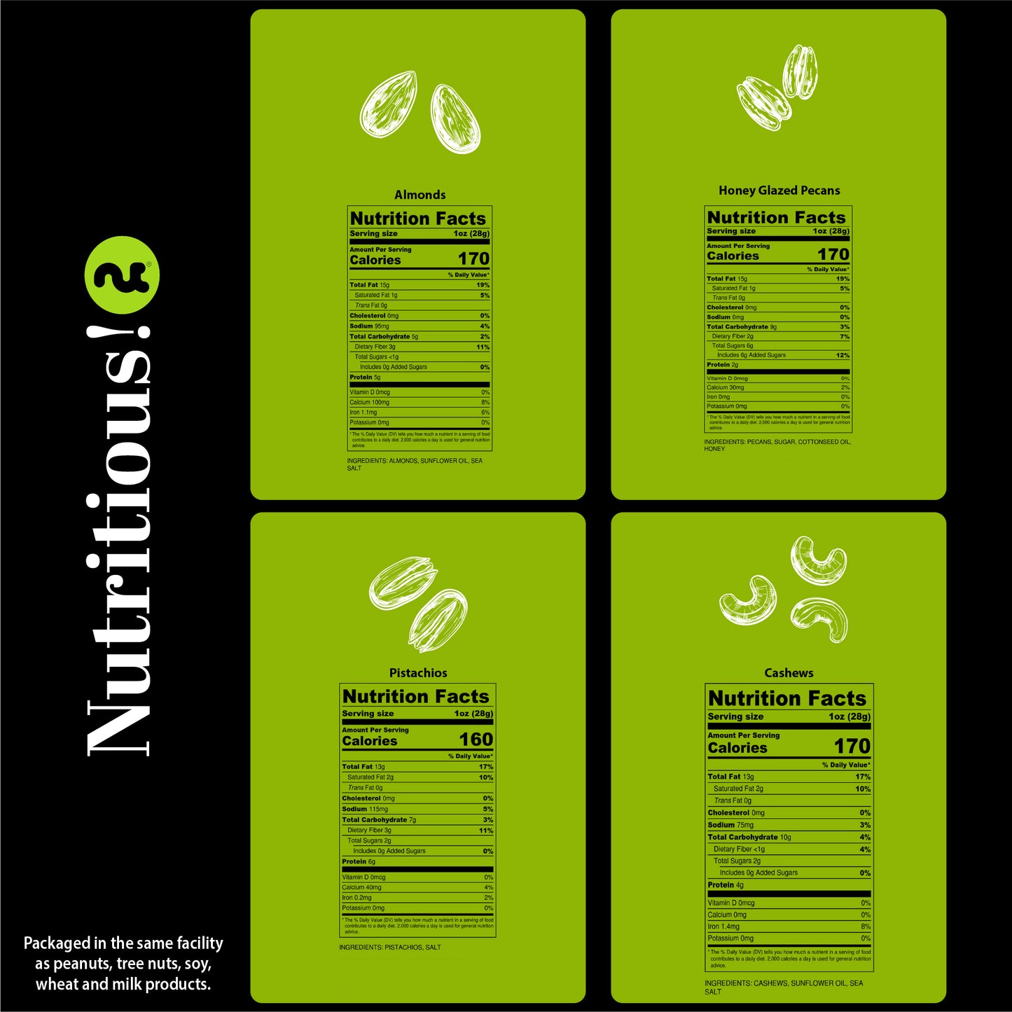 NUT CRAVINGS - Easter Mixed Nuts Gift Basket in Black Gold Box (4 Assortments) Ramadan Gifts Treats for Adults, Food Arrangement, Healthy Snack Care Package, Kosher