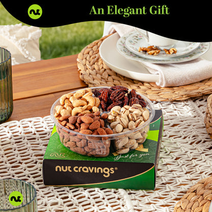 Mixed Nuts Gift Basket in Green Gold Box (4 Assortments) Treats for Adults, Food Arrangement, Healthy Snack… — view 4