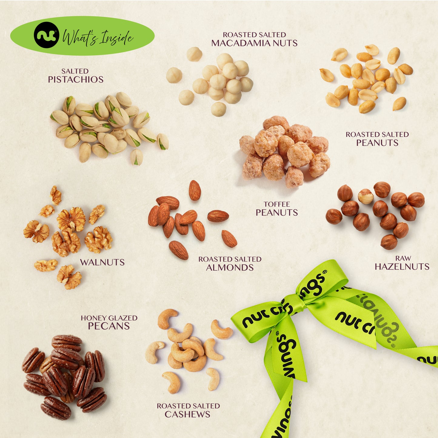 Mixed Nuts Gift Basket in White Gold Box (9 Assortments) Treats for Adults, Food Arrangement, Healthy Snack… — view 4