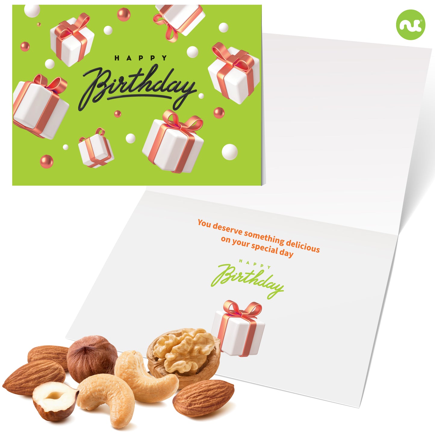 Happy Birthday Treats, Nuts & Dried Fruits Tower Gift Basket with Bday Ribbon (12 Assortments) Food… — view 4
