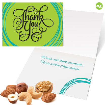 Thank You Appreciation, Nuts & Dried Fruits Tower Gift Basket, with TY Ribbon + Greeting Card (12… — view 4