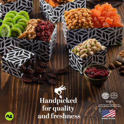 Dried Fruit & Mixed Nuts Gift Basket, Leaf Tower + Ribbon (12 Assortments) Food Arrangement, Healthy Snack… — view 7
