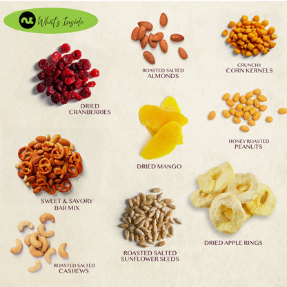 Dried Fruit & Mixed Nuts Basket in Green Box (9 Assortments of 4 oz, 2.25 lb) Food Arrangement, Healthy Snack… — view 2