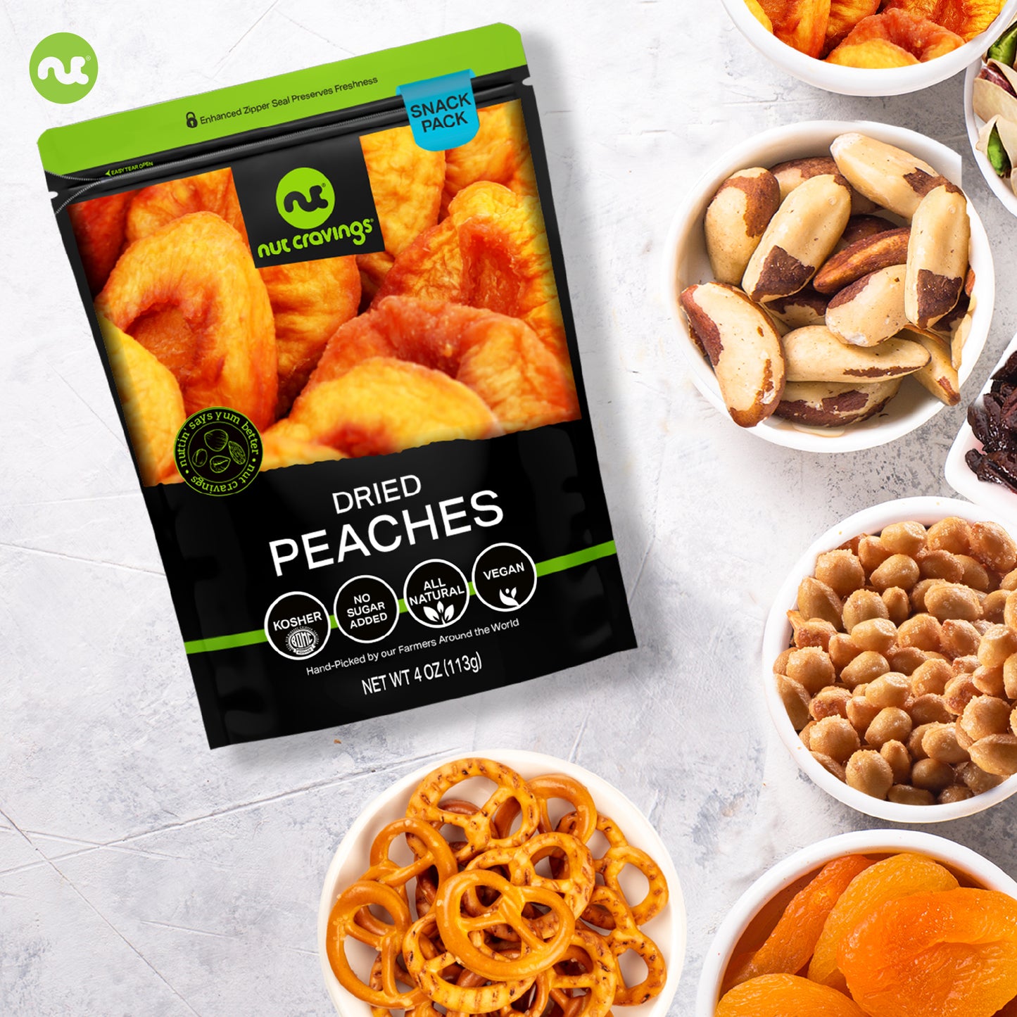 Dried Fruit & Mixed Nuts Basket in Green Box (9 Assortments of 4 oz, 2.25 lb) Food Arrangement, Healthy Snack… — view 3