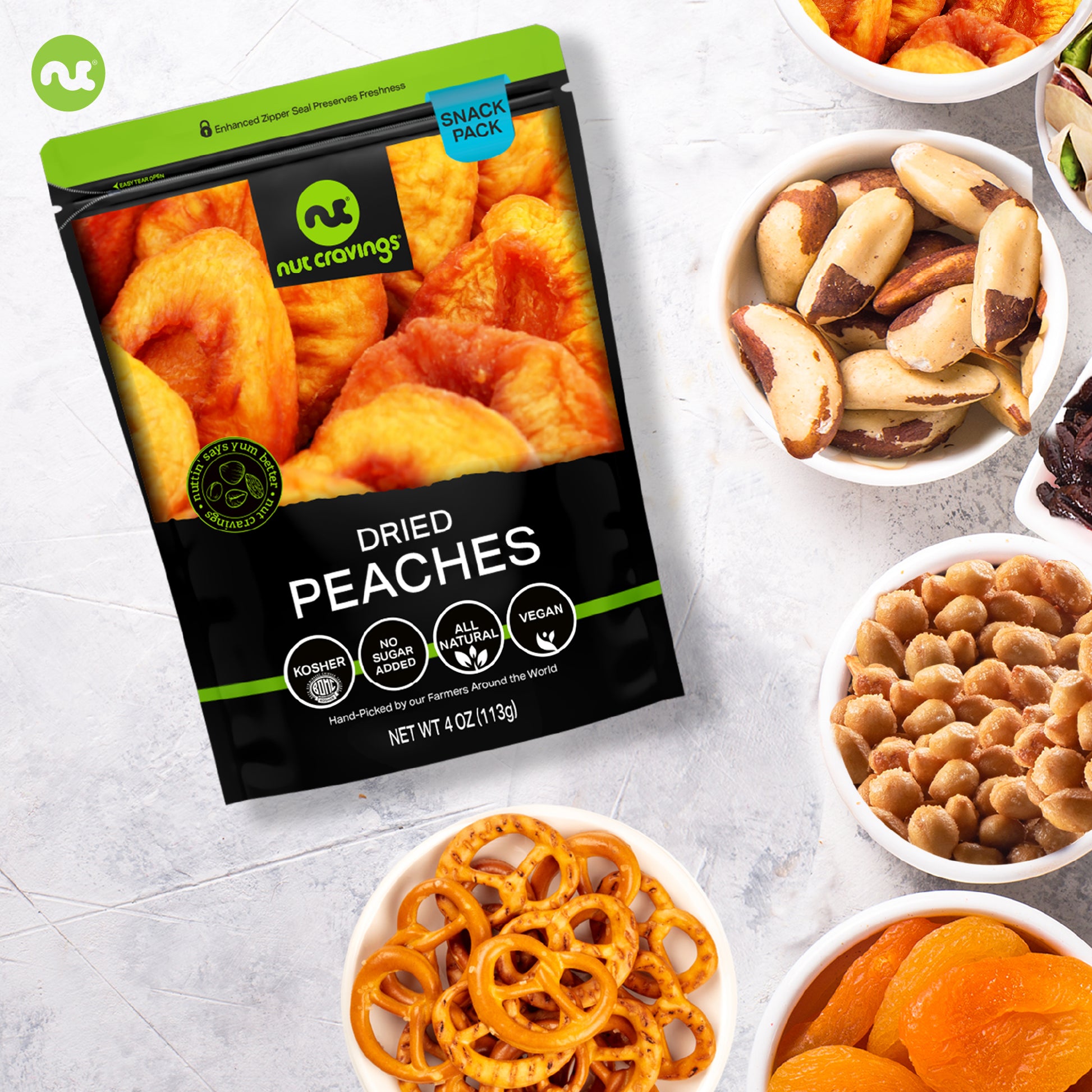 Dried Fruit & Mixed Nuts Basket in Green Box (9 Assortments of 4 oz, 2.25 lb) Food Arrangement, Healthy Snack… — view 3
