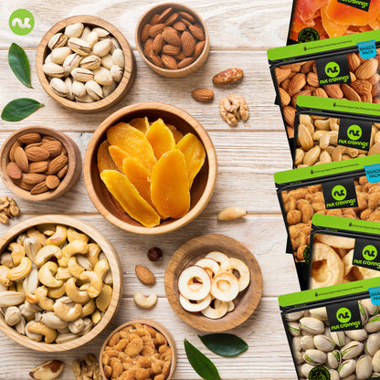 Dried Fruit & Mixed Nuts Basket in Green Box (9 Assortments of 4 oz, 2.25 lb) Food Arrangement, Healthy Snack… — view 6