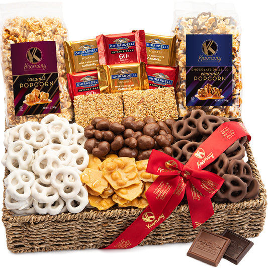 Chocolate Covered Assorted Gift Basket In Seagrass Tray (L) (Copy)