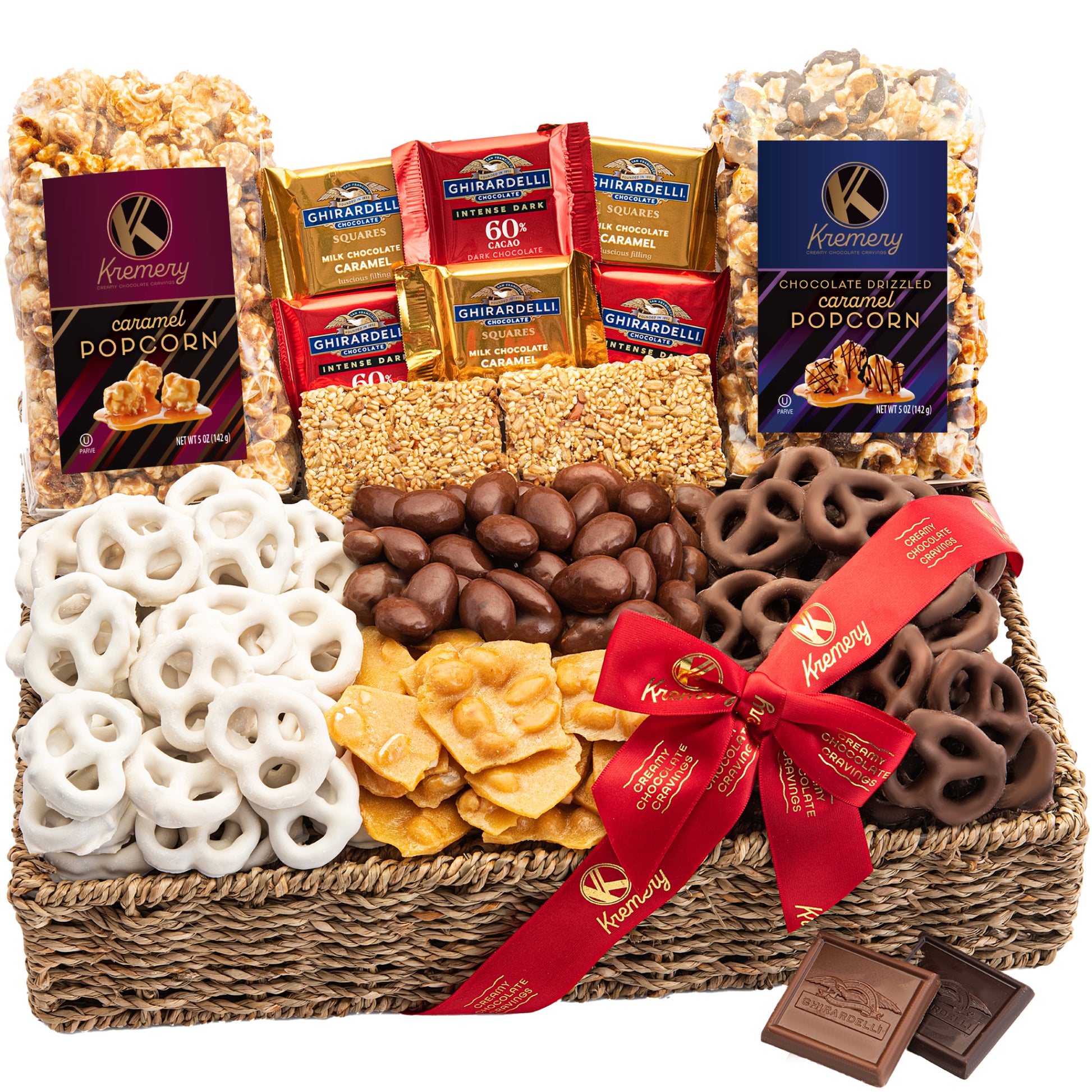 KREMERY Creamy Chocolate Cravings Chocolate Covered Pretzels, Nuts, Candy & Caramel Popcorn (Deluxe, 3.5 lbs)…