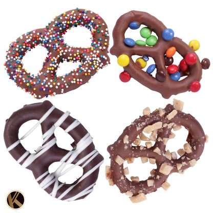 Chocolate Covered Pretzel Twists Gift Basket with Candied Toppings (12 Pretzels) Sweet Treats in Sectional… — view 3